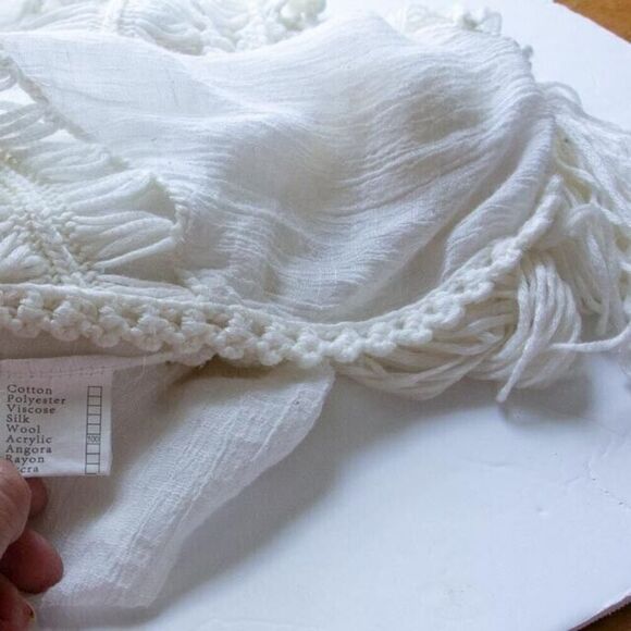 Paradise USA 70s Style Hippie Boho Gypsy Festival Long Crochet Vest Fringes M/L - Picture 9 of 9